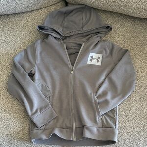 Boys Grey Under Armour Coldgear Zip Up Size YSM